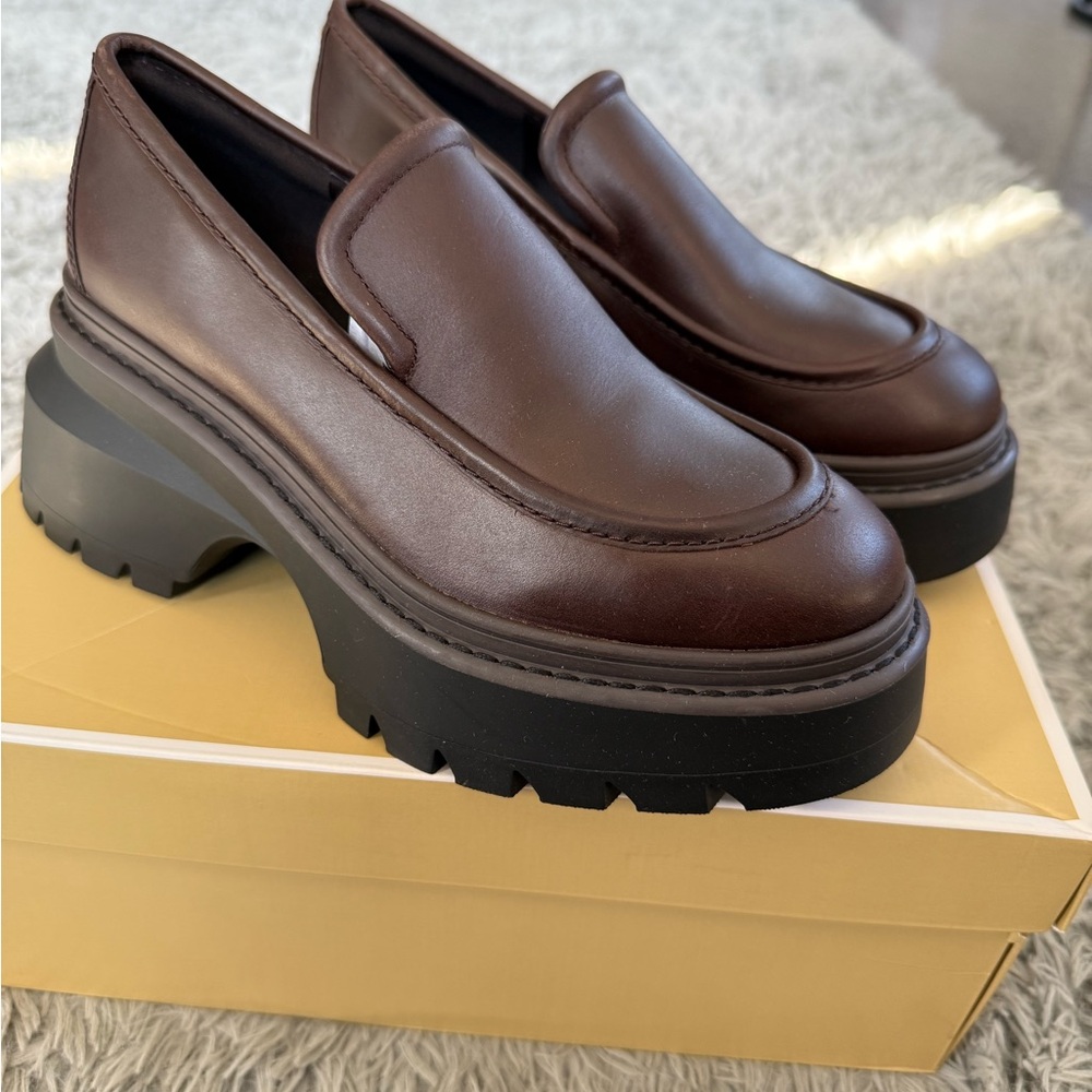 Michael Kors Dark Brown Platform Loafers